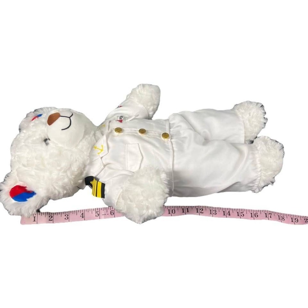 Build-A-Bear Exclusive Carnival Cruise Line White Bear Plush In Captains Uniform - Picture 4 of 6